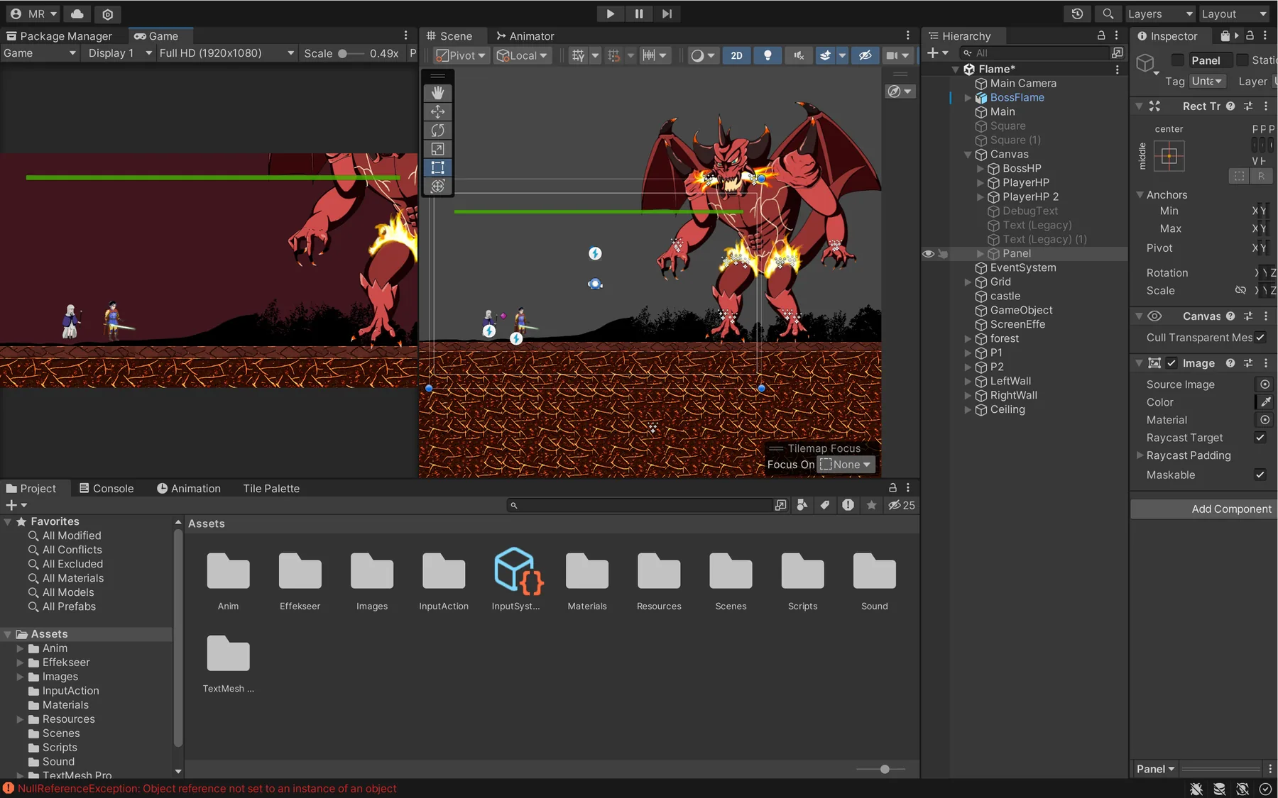 Unityの開発画面
