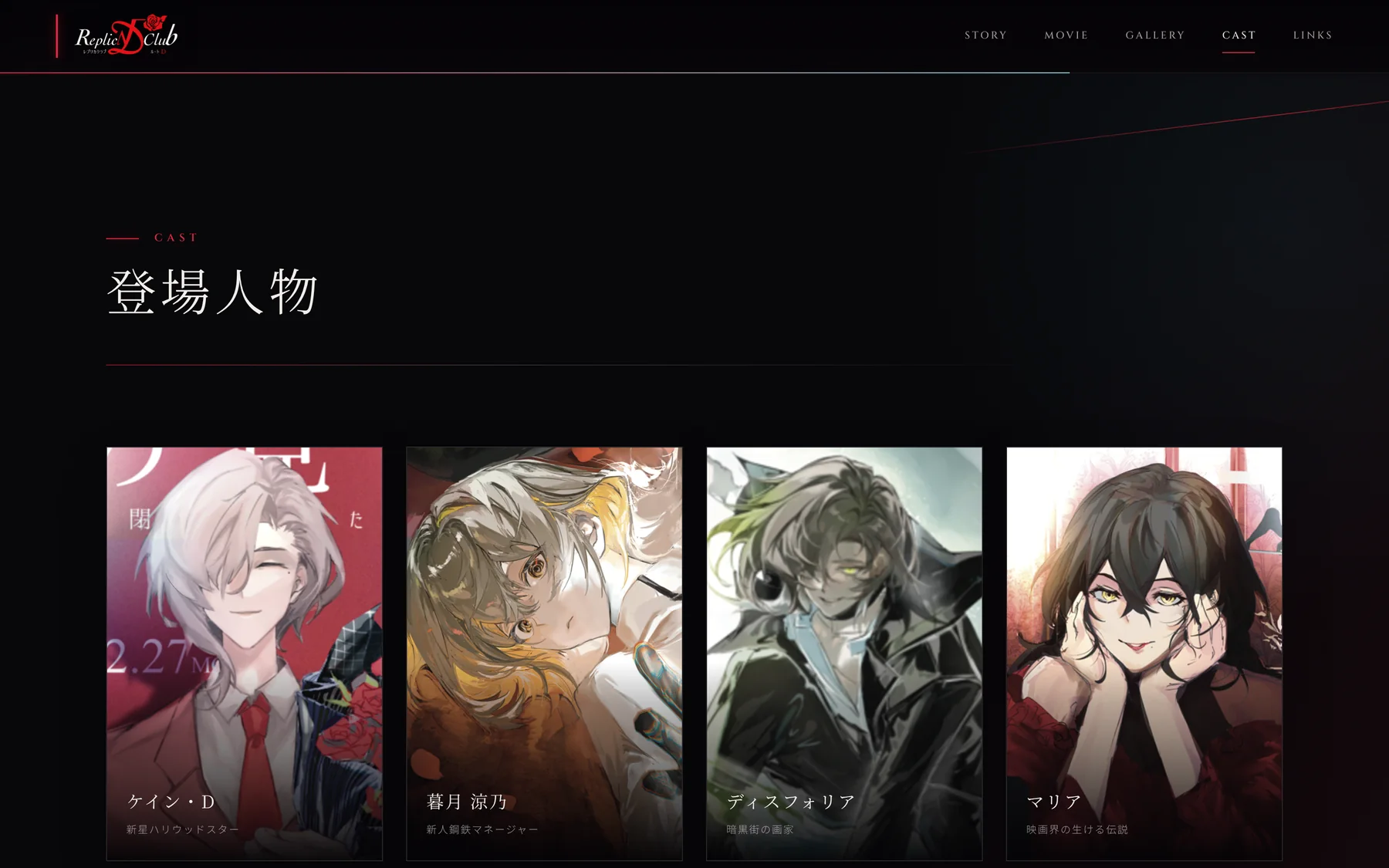 登場人物のセクション